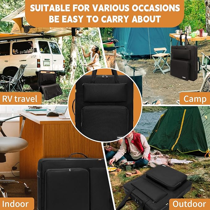 Solar Panel Travel Bag, Padded Portable Solar Panel Storage Bag Compatible with Jackery SolarSaga 100W, Water-resistant Protective Carrying Pocket Case for Outdoor Camping Travel
