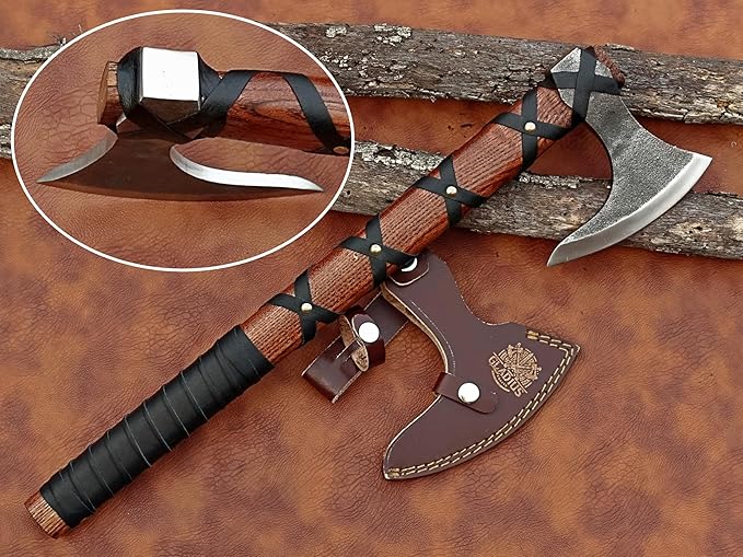 | Exquisite Handmade Viking Axe - Ideal for Collectors & Enthusiasts | Authentic, Artisan-Crafted | Medieval Styled Axe with Durable and Robust High Carbon Steel (GC-AX10)