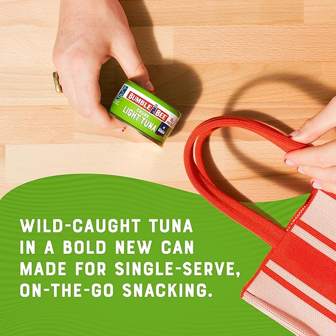 Bumble Bee Snackers - Chunk Light Tuna, 3 oz Easy Open Can - 16g Protein per Serving - Wild Caught Skipjack Chunk Light Tuna Pack - Ready to Eat (Pack of 16)
