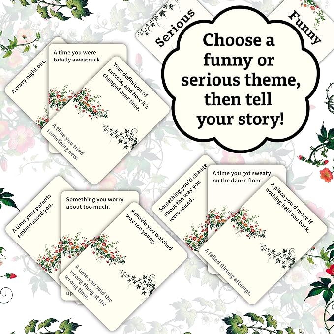 Flip & Tell - Conversation & Storytelling Activity for Friends & Family That Flips Between Hilarious and Heartfelt - Ideal for 4-6 Players - 200+ Prompts