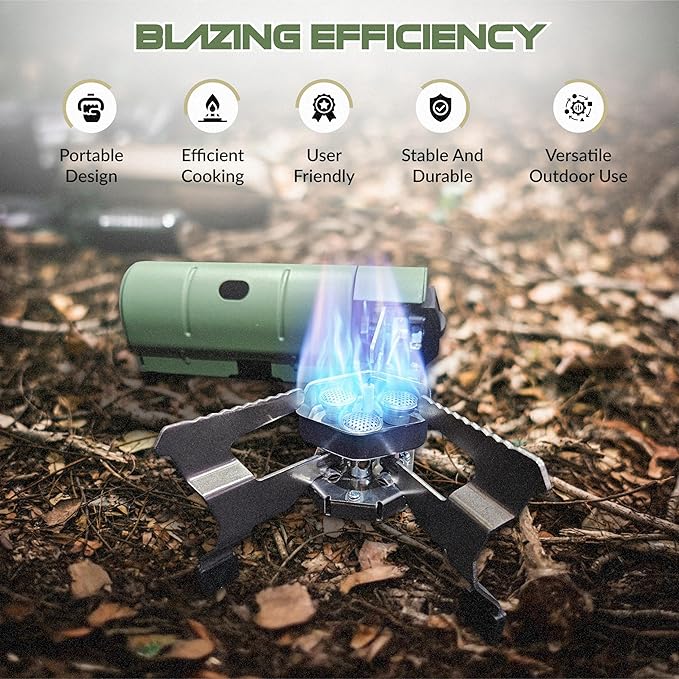 Roamix 17,700 BTU Foldable Butane Camping Stove ??5,200W Portable Gas Burner with Carrying Bag for Outdoor Cooking, Backpacking & Emergency Use