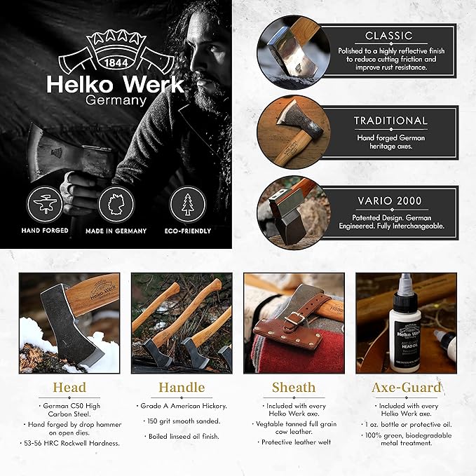 1844 Helko Werk Germany Vario Heavy Log Splitter - Splitting Axe for Splitting Wood Firewood-Head 6.5 Pound Handle 36 Inch (Log Splitter) #10058
