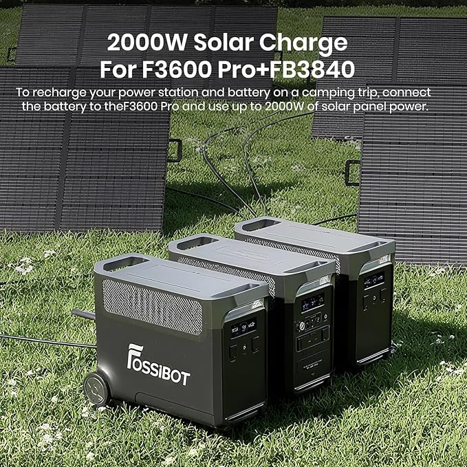 FOSSiBOT FB3840 LiFePO4 upgraded version 3840Wh Capacity Expandable Up to 11520Wh Power Station, Quick Charge, Additional Battery for Home, Emergency Power, Camping Trips Travel,RV