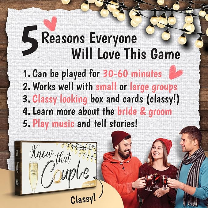 Know That Couple - Bridal Shower & Engagement Party Game 3-in-1 Wedding Celebration Game Fun Storytelling, Music Challenge & Who Knows The Couple Best? Perfect for Bachelorette & Wedding Party Guest