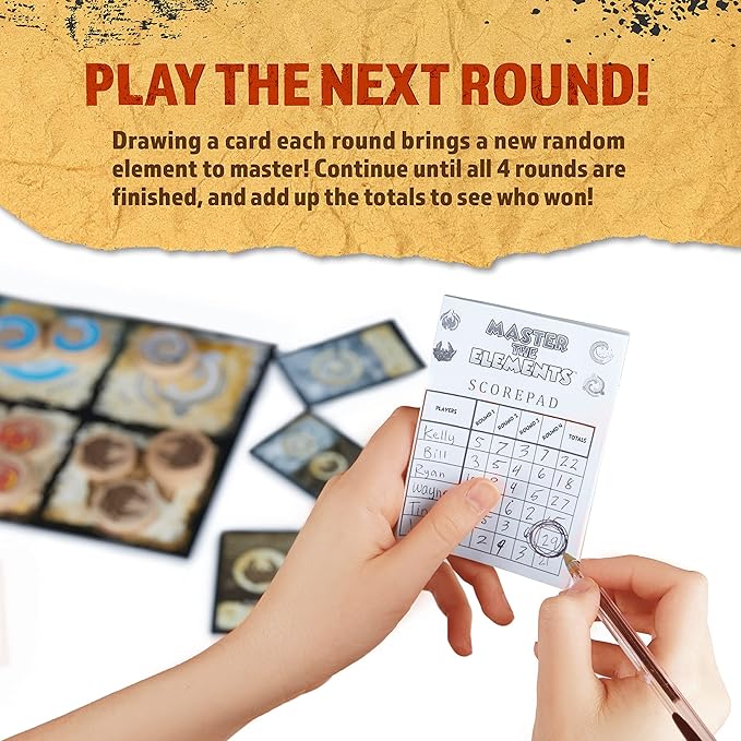 Master The Elements Novelty Board Game of Strategy and Chance - Perfect Family Friendly Game for Adults, Teens & Kids Ages 8 Years and Older, 2 to 6 Players Compete to Outwit Their Opponents