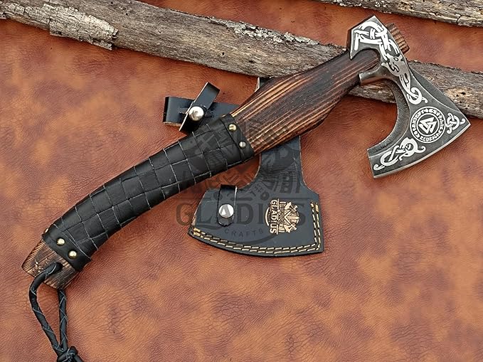 | Exquisite Handmade Viking Axe - Ideal for Collectors & Enthusiasts | Authentic, Artisan-Crafted | Medieval Styled Axe with Durable and Robust High Carbon Steel (GC-AX07)