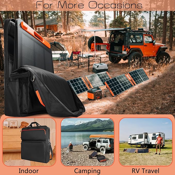 Solar Panel Storage Bag Compatible with 2 Jackery 200W, Padded Portable Solar Panel Travel Bag Compatible with Jackery SolarSaga 100W 100X 200W