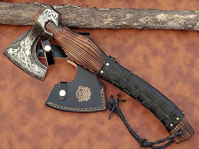 | Exquisite Handmade Viking Axe - Ideal for Collectors & Enthusiasts | Authentic, Artisan-Crafted | Medieval Styled Axe with Durable and Robust High Carbon Steel (GC-AX05)