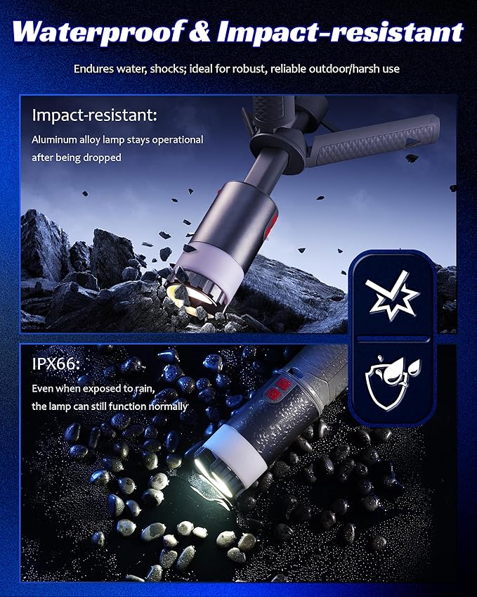 Telescopic Camping Light, 6800mAh Camping Lantern with Remote, Rechargeable Camping Lights with Power Bank, Emergency Solar Lights Portable for Camp, Waterproof Hiking Lantern for Outdoor