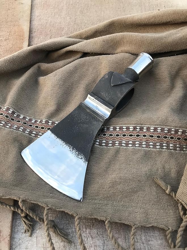 WHS201 Viking Axe Head, Custom Hand Forged Viking Axe Real Head, Tomahawk Viking Hatchet Beared Camping Axe Blade, 5160 HIGH Carbon Steel Blade, Viking Gift for Him - Christmas Gift (Ax)