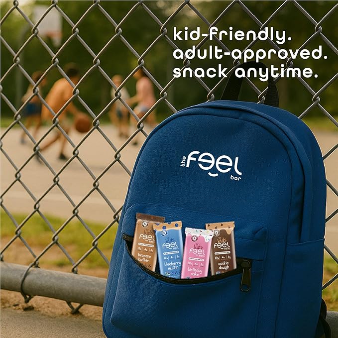 Feel Bar Minis ??Kids Protein Bars | Brownie Batter ??12 Pack | 10g Plant Protein | 100 Calories | No Added Sugar | + Daily Veggies | Gluten Free, No Nuts, No Soy, No Dairy, No Grains