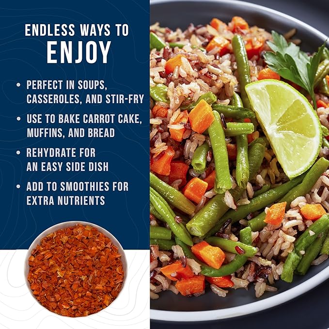Augason Farms Dehydrated Diced Carrots Can, Emergency Food Supply, Everyday Meals, 216 Servings