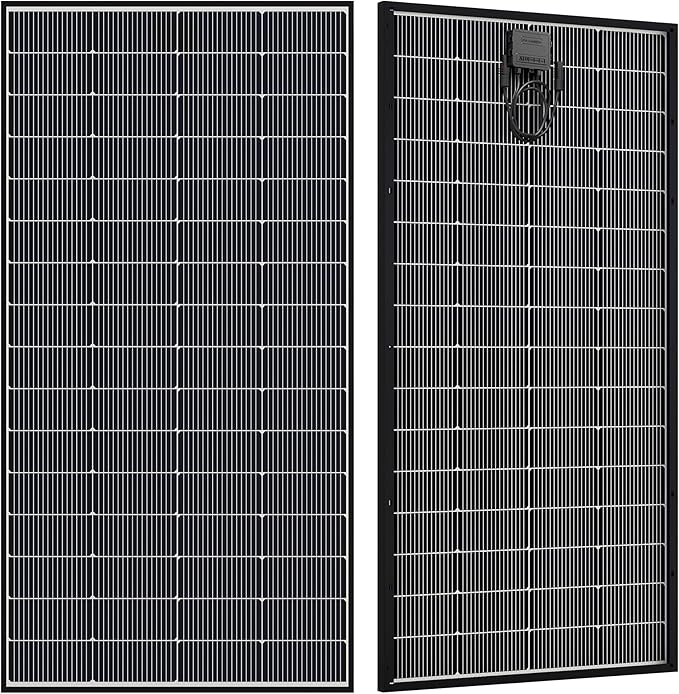 300 Watt Solar Panels, N-Type 16BB 300W Bifacial Solar Panel, 25% High Efficiency Solar Module Work with 24V Solar Panel for Homes Rooftop Power Station Farm RV and Off-Grid Applications