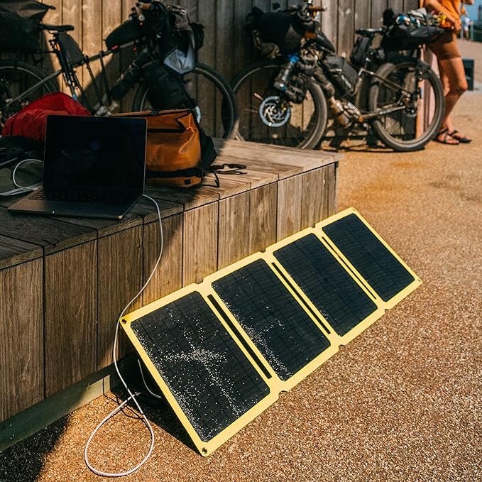 SunJack ??60 Watt Foldable Solar Panel, ETFE Waterproof Portable Solar Panel with Kickstands, USB-C PD30W, USB-A QC3.0, DC Output, Solar Panels for Camping, Hiking, Emergency Power