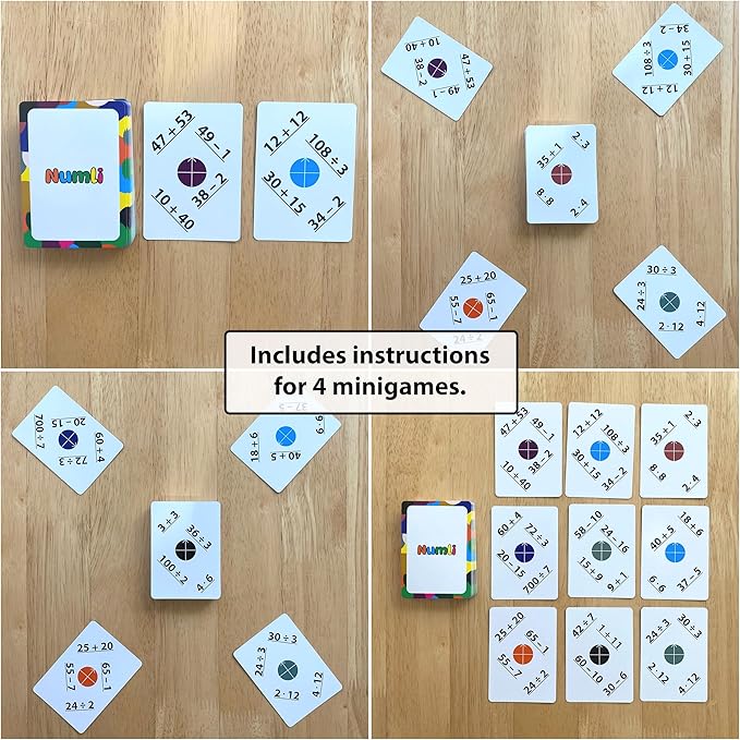 Numli - Math Booster Game 5th, 6th, 7th Grade - More Fun Than Flash Cards - Add, Subtract, Multiply, Divide - Classroom Games - Educational Games - Math Card Games