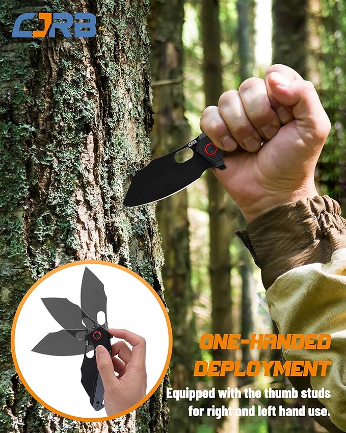 CJRB Folding Pocket Knife Caldera (J1923) AR-RPM9 Powder Steel Blue G10 Handle for Men EDC Camping Hiking Outdoor