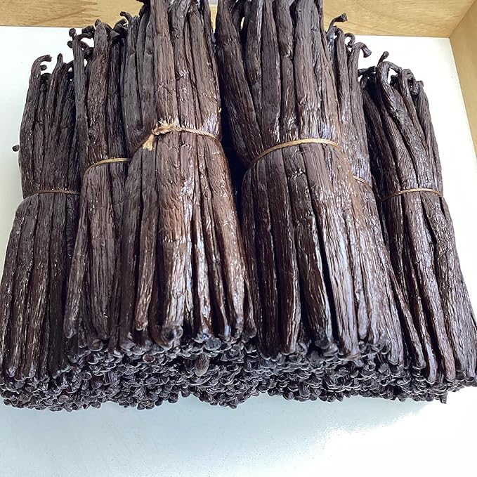 16oz Organic Vanilla Beans Grade A Madagascar Bourbon. Certified USDA Organic. Bulk 6"-8" for Extract, Baking and Cooking by FITNCLEAN VANILLA| 1 Pound (1 LB) Fresh NON-GMO Whole Gourmet Pods