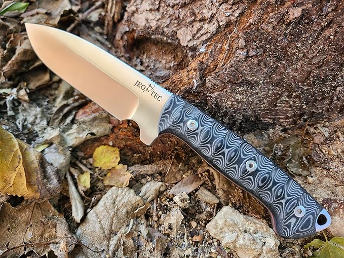 JEO-TEC Nº29 Full Tang Bushcraft Survival Hunting Camping Knife - MOVA-58 Stainless Steel - 10'' Overall - Fixed Blade Knife with Sheath - Handmade in Spain