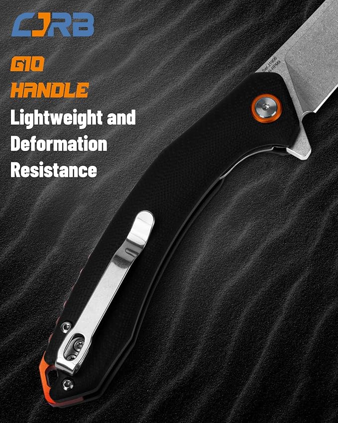 CJRB Folding Knife Gobi (J1906) AR-RPM9 Powder Steel G10 Handle Pocket Knife EDC Knife Black