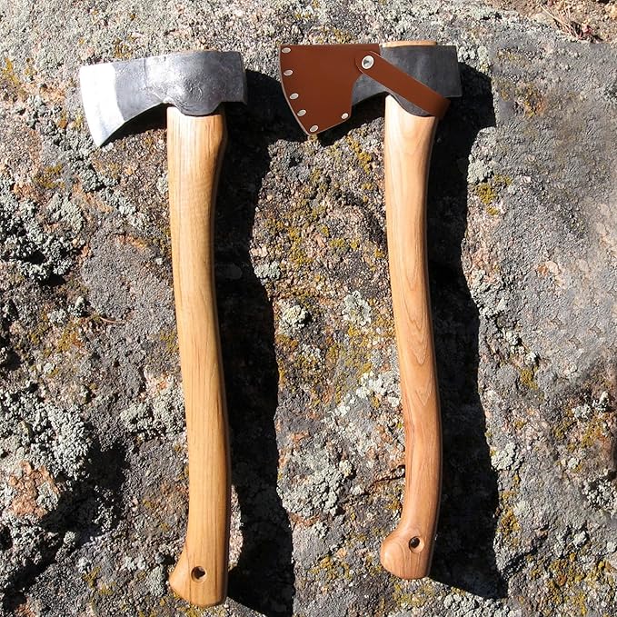 Leather Axe Sheath, Adjustable Hatchet Head Sheath, Durable Hatchet Blade Protector Case Cover Great Camping Accessories for Lumberjack Outdoors Work Essentials, Brown