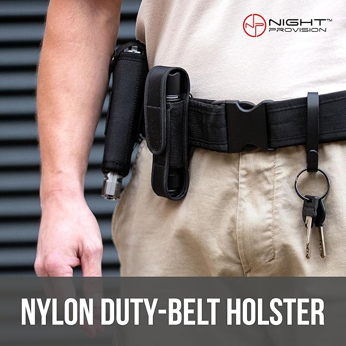 TX11 Tactical Flashlight with Duty Belt Holster Luminus 1600 Lumens LED for Police Security Military Grade Brightest Tac Flashlights (Battery Not Included)