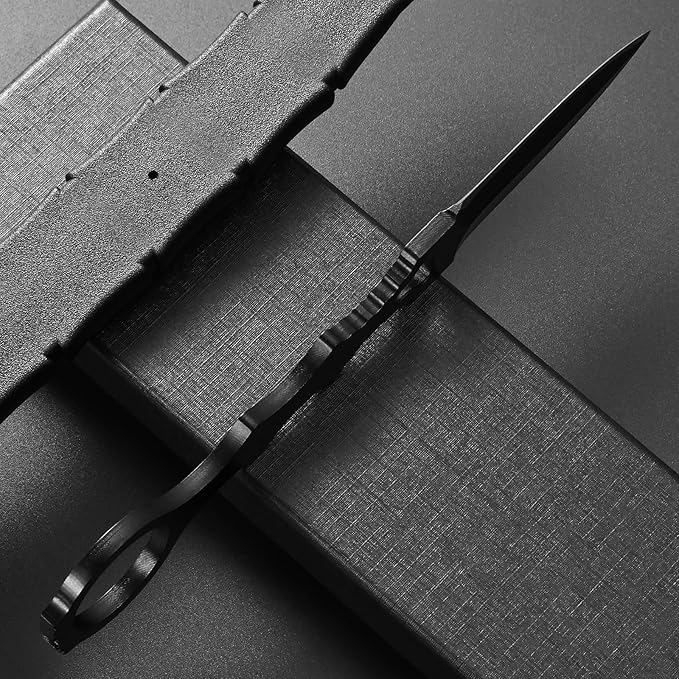 GTK397 Cool Fixed Knife D2 Steel Blade Stainless Steel Handle EDC Tool Knifes for Outdoor Camping Adventure Survival(B)
