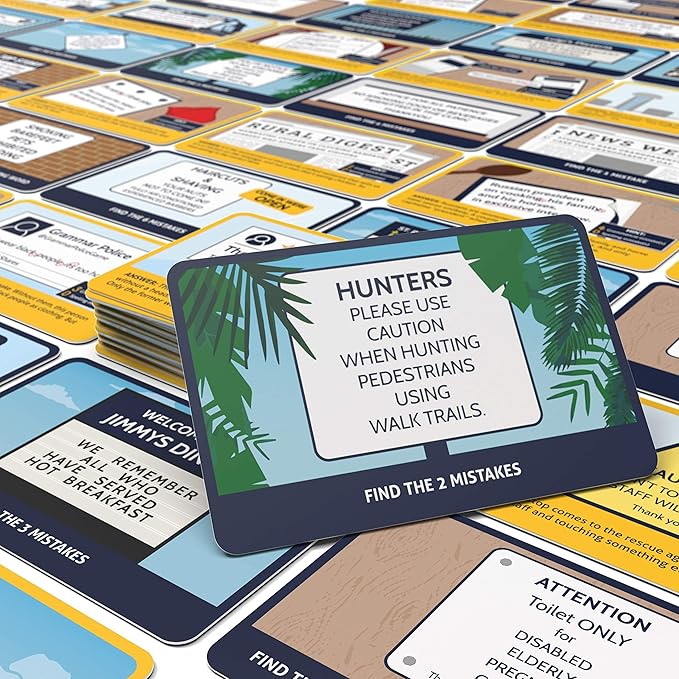 Grammar Police Game - Correct The Bad Grammar Flash Card Game - Fun Grammar Detective Game - Suitable for Family, Kids, Teenagers & Adults