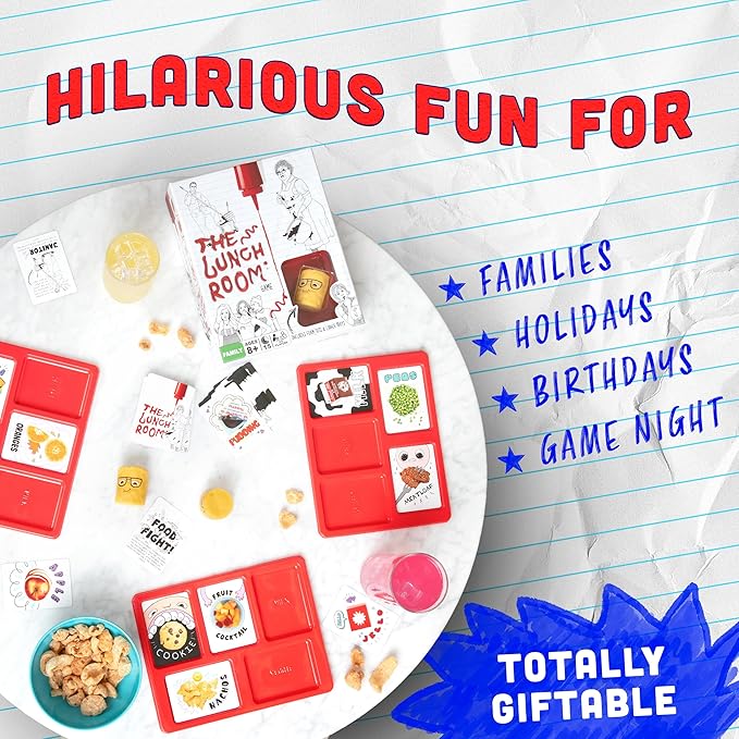 The Lunch Room ??Ultimate Family Board & Card Game Hilarious Food Fight with Tater Tots Squishy Toys for Kids & Adults 8+ | Easy-to-Learn Party Game for 3-6 Players