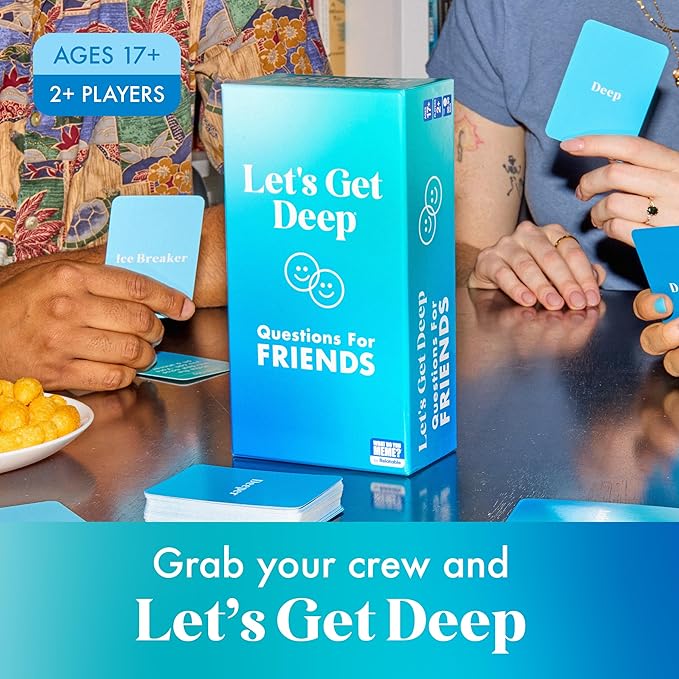 Let's Get Deep: Friends Edition by Relatable, Fun Group Card Game for Game Night, Perfect for Party Games with Friends, Includes 400 Question Cards, Three Increasingly Personal Levels