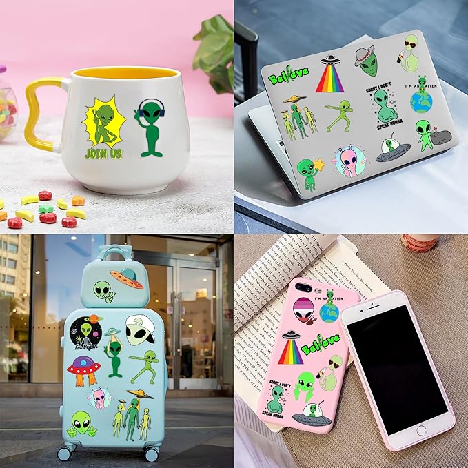 72 PCS Alien Party Favors 48 Tattoos Sticker and 24 Slap Bracelets Wristbands Perfect for Space Themed Birthday Baby Showers or Classroom Rewards Ideal Decor and Gifts for Girls and Boys