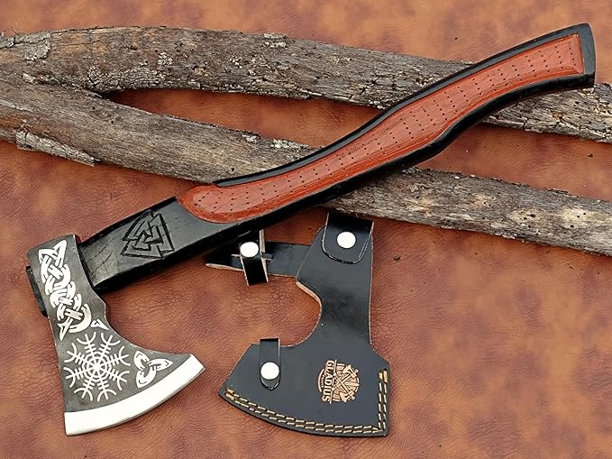 | Exquisite Handmade Viking Axe - Ideal for Collectors & Enthusiasts | Authentic, Artisan-Crafted | Medieval Styled Axe with Durable and Robust High Carbon Steel (GC-AX02)