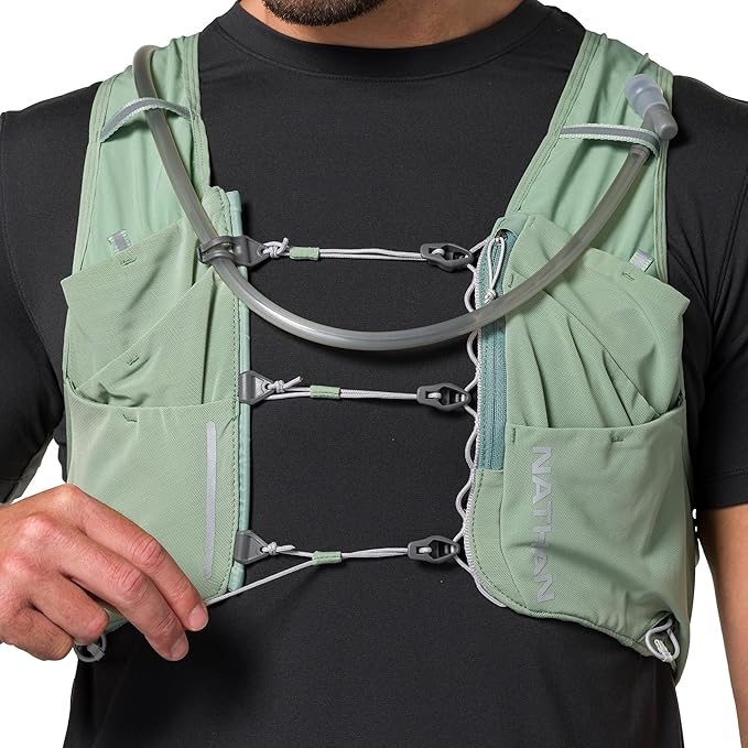 Nathan 12L Hydration Vest ??Quick-Fit Adjustments, Breathable Mesh, 1.6L Bladder, 8.8 oz, 6 Pockets, Pinnacle Pro