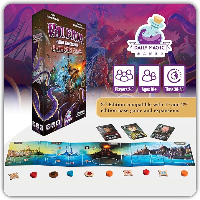 Valeria Card Kingdoms Crimson Seas Expansion: Strategic Map Exploration Board Game - Daily Magic Games