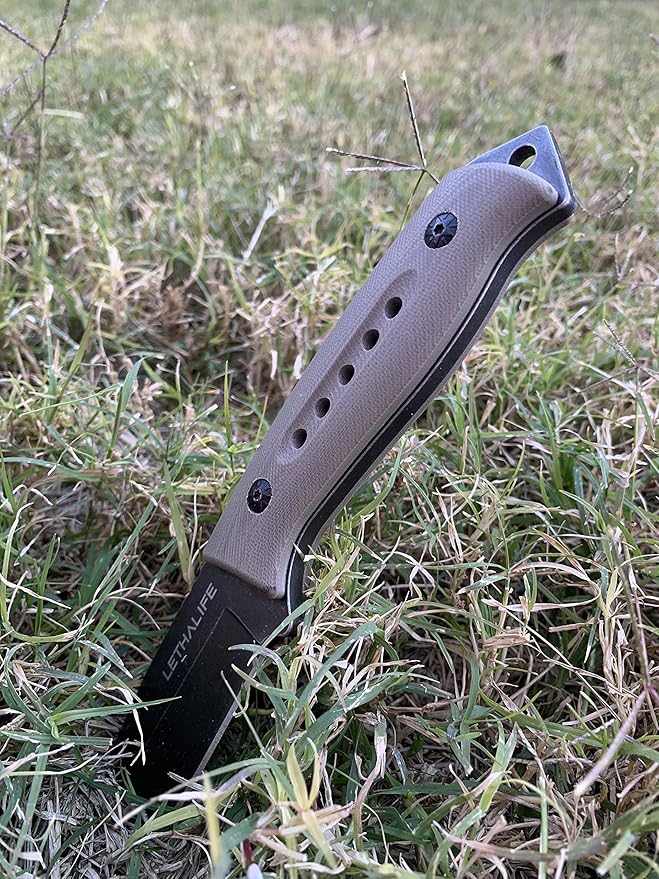 Tactical Fixed Blade Hunting Knife - Full Tang, Coyote Brown