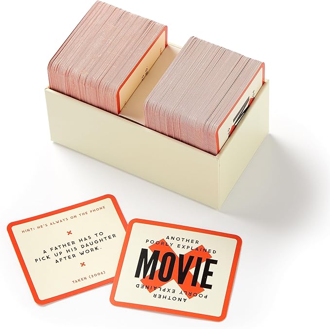 Brass Monkey Poorly Explained Movies – Party Game with 300 Cards Featuring Uniquely Terrible Descriptions of Movies, Suitable for 2-8 Players