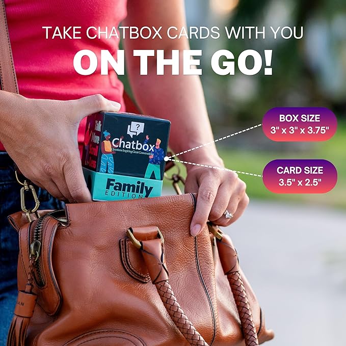 Chatbox 200 Conversation Starter Cards ??Family Games for Kids and Adults ??Fun Travel Games ??Party Card Game ??Conversation Cards ??Couples Card Game for Game Night