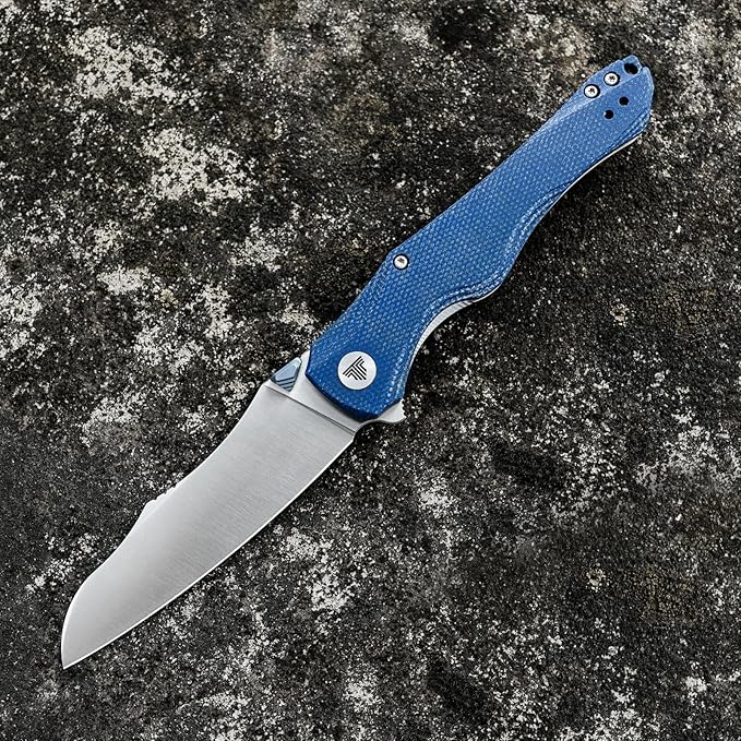 Knives, 3.89'' 14C28N Steel Pocket Folding Knife for Men, Flipper EDC Knife with Clip, Sharp Camping Survival Hiking Knives, Satin Blade,Micarta Handle and Ti Thumb Stud|Triton-04L