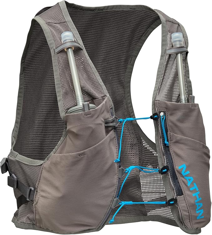 Nathan Hydration Vest - Lightweight, Quick-Fit Fix, Reflective, 4L Storage, Six Pockets, Two 14oz Flasks, Pinnacle Breeze