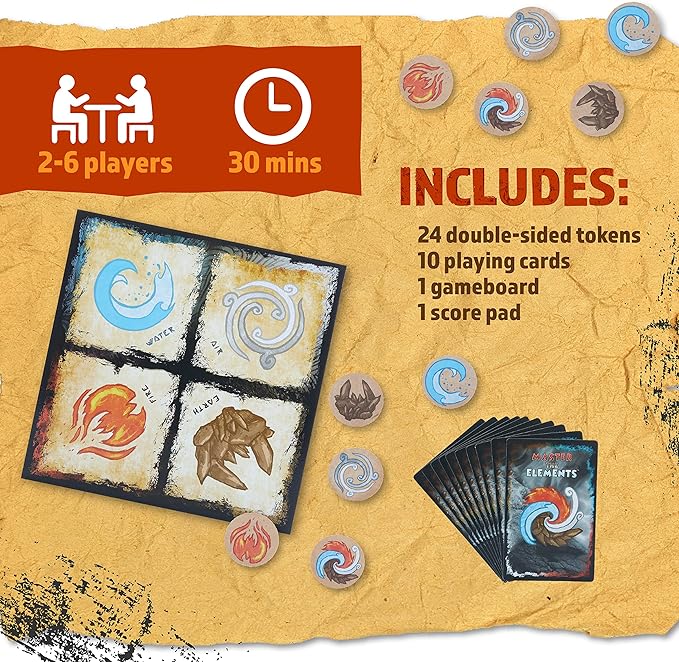 Master The Elements Novelty Board Game of Strategy and Chance - Perfect Family Friendly Game for Adults, Teens & Kids Ages 8 Years and Older, 2 to 6 Players Compete to Outwit Their Opponents
