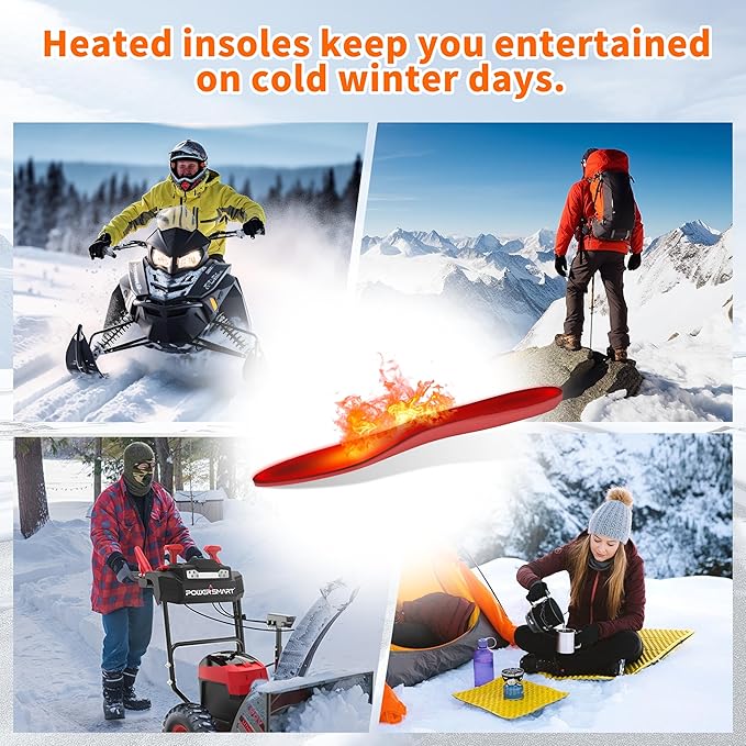 Heated Insoles, Heated Insoles for Women Men with APP Control, 5000mAh Battery Up to 14 Hours Powered Foot Warmers for Outdoor Hunting Fishing Camping Size Adjust (L)