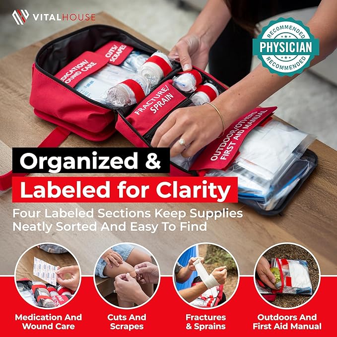 346 Piece First Aid Kit Survival - Professional Waterproof Trauma Medical Kit for Emergency, Ideal for Home, Office, Car, Travel, Outdoor, Camping, Hiking - Portable Emergency Supplies Bag