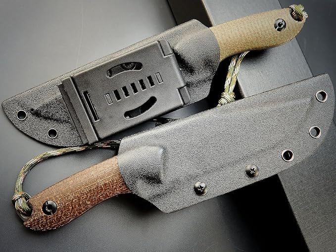 Eafengrow EF130 Fixed Blade Knife, DC53 Steel Blade,G10/Micarta Handle Full Tang EDC Fixed Knifes Straight Knife for Working Camping Hunting Field Adventure Survival