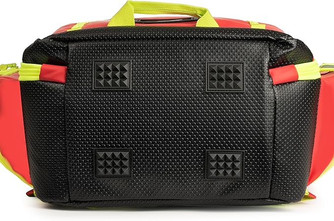 Scherber Fully-Stocked Premium First Responder Backpack | EMT/EMS Medic Trauma & Oxygen Medical Professional Kit | Bag w/ 4 Color-Coded Removable Pouches, O2 Storage, & 250+ First Aid Supplies - Red