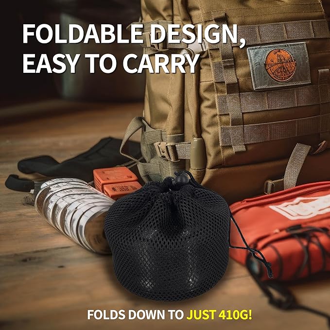 Portable Camping Stove with 3 Fire Starters ??Stainless Steel Wood Burning Mini Camp Stove, Foldable with Carry Bag, for Backpacking, Hiking, Traveling, Emergency, Outdoor BBQ, and Picnic