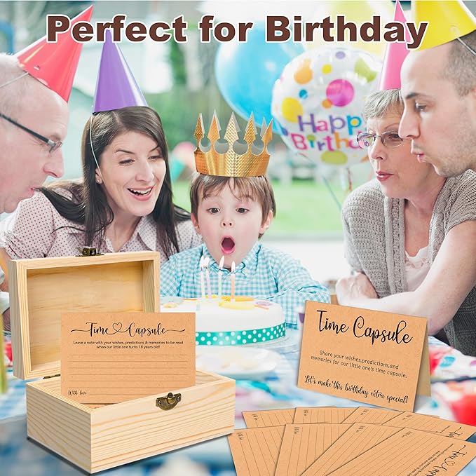 Time Capsule Box 1st Birthday Party Activities, First Birthday Party Games Favors for Girls or Boy, 1st Gifts for Party Decorations