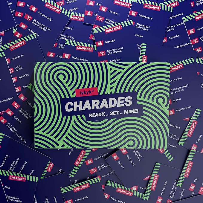iykyk Charades - Fun Party Game for All - 150 Cards with Categories (Movie, Song, TV Show, and Celebrity/Character) - Twist onCharades - Perfect for Game Night and Parties! - Games Night - Great Gift!