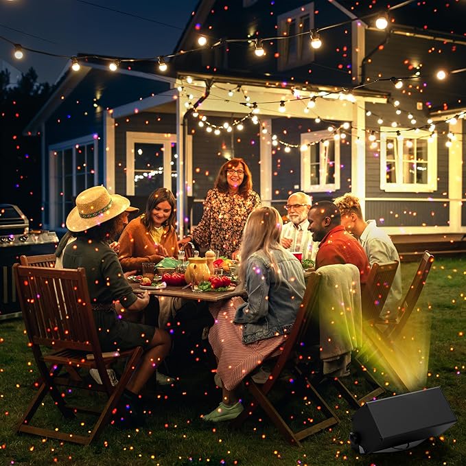 AIRIVO Outdoor Laser Lights Projector, 5 Color Motion Firefly Lights Star Show Projection Light, Christmas Projector Light with Remote Control for Holidays Halloween Decoration Home, Garden, Patio