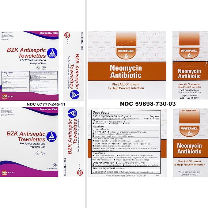 MFASCO First Aid Fill Kit Refill Pack - Hurt Ease Meds, 29pc First Aid Supplies - Travel or Personal Kits, Essential Medical Items, Compact Size, Emergency Refill, 4 X 3 X 0.5 inches
