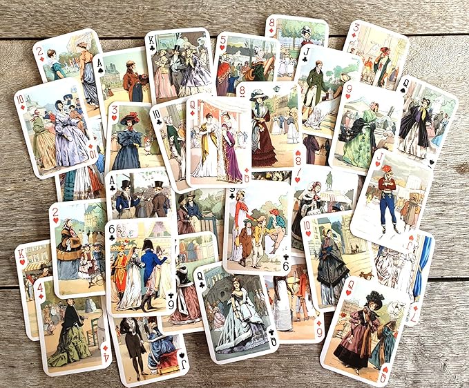 LES Modes DE Paris Playing Cards (Poker Deck 54 Cards All Different) Vintage Fashion Retro Art Deco Illustration by Francois Courboin