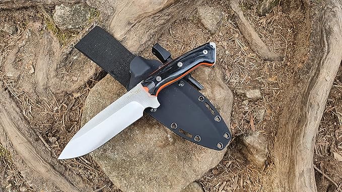 JEO-TEC Nº39 Fixed Blade Knife for Bushcraft Survival Hunting Camping & Outdoor Gear - Full Tang Stainless Steel with Kydex Sheath - Handmade